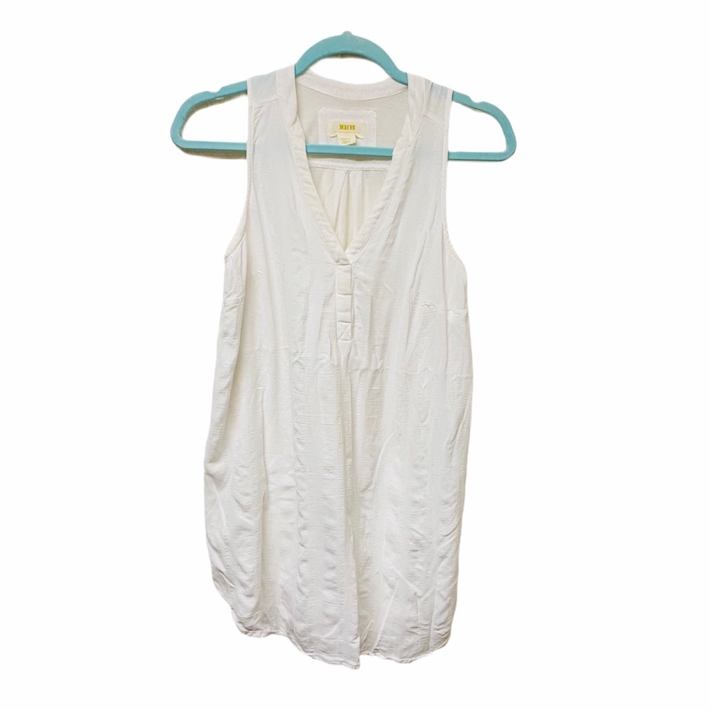 Anthropologie Maeve White Tank Tunic Top Blouse
